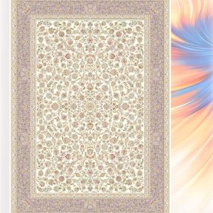 فرش ماشینی آوان کرم حاشیه یاسی