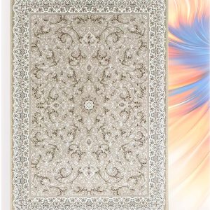 فرش ماشینی هانیس نام اثر : سارین بژ اسلیم سبز