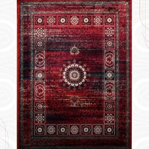 فرش ماشینی مدل ویان نام اثر کتیبه وینتیج